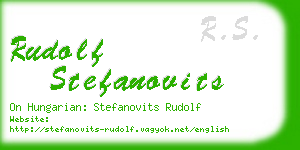 rudolf stefanovits business card